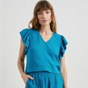 NWT Rails Miley Yop Turkish Tile Top Size XSBlue Crop Top